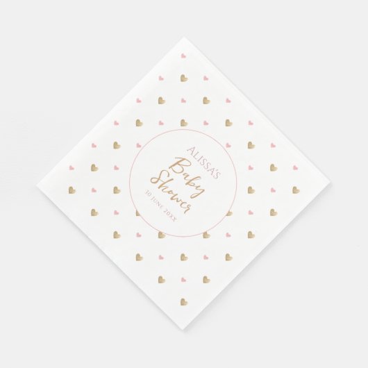 Serviette En Papier Baby shower élégant (Coin)