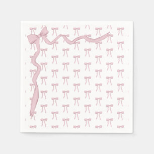 Serviette En Papier Baby shower élégant au ruban rose