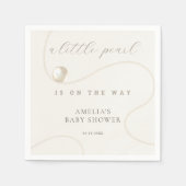 Serviette En Papier Baby shower élégant classique Pearl (Devant)