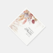 Serviette En Papier Baby shower élégant en laiton Pampas (Coin)