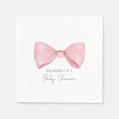 Serviette En Papier Baby Shower Élégant Ruban Rose (Devant)