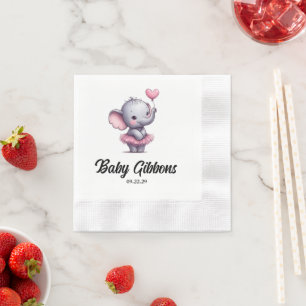 Serviette En Papier Baby shower éléphant