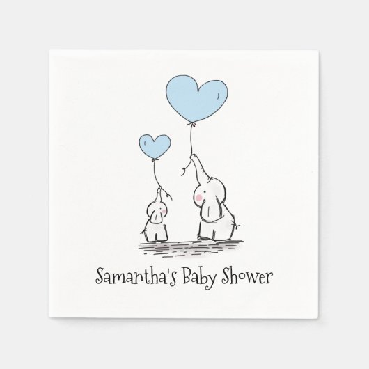 Serviette En Papier Baby shower éléphant (Devant)