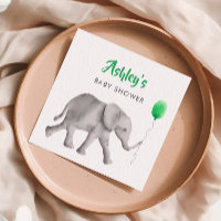 Baby shower Eléphant Bébé mignon serviettes, vert