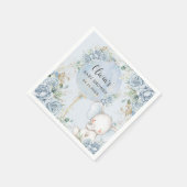 Serviette En Papier Baby shower éléphant bleu bleu doux à bulle (Coin)
