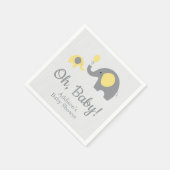 Serviette En Papier Baby shower éléphant jaune et gris serviettes (Coin)