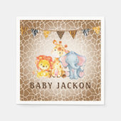 Serviette En Papier Baby shower Eléphant Jungle serviettes (Devant)