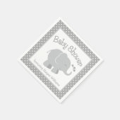 Serviette En Papier Baby shower éléphant moderne gris et blanc (Coin)