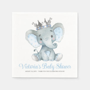Serviette En Papier Baby-shower éléphant pour bébé garçon personnalisé
