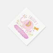 Serviette En Papier Baby shower Eléphant rose mignon personnalisé (Coin)