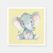 Serviette En Papier Baby shower éléphant serviettes jaunes (Devant)