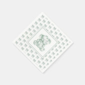 Serviette En Papier Baby shower Eléphant Toile Verte (Coin)