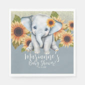 Serviette En Papier Baby shower éléphant Tournesol Parties scintillant (Devant)