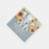 Serviette En Papier Baby shower éléphant Tournesol Parties scintillant (Coin)
