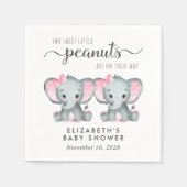 Serviette En Papier Baby shower Eléphant Twin Girls (Devant)