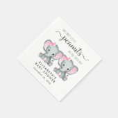 Serviette En Papier Baby shower Eléphant Twin Girls (Coin)
