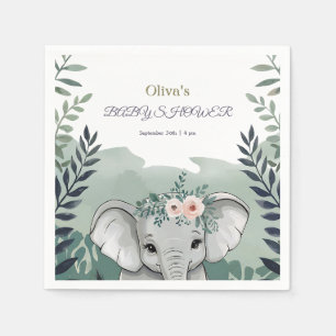 Serviette En Papier Baby shower éléphant Wild One Safari serviettes