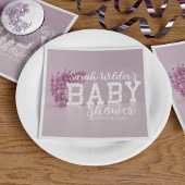 Serviette En Papier Baby shower en arc rose Dusty pour fille rose