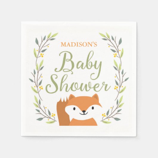 Serviette En Papier Baby shower en bois (Devant)