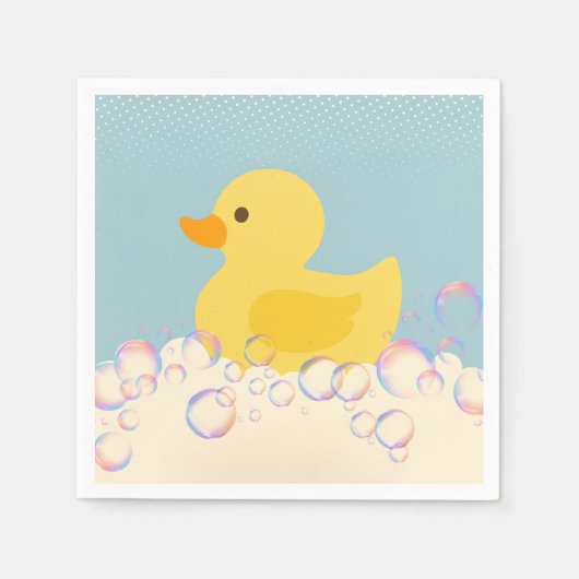 Serviette En Papier Baby shower en caoutchouc Ducky Bubbles (Devant)