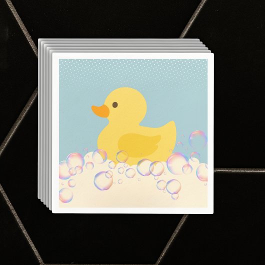 Serviette En Papier Baby shower en caoutchouc Ducky Bubbles