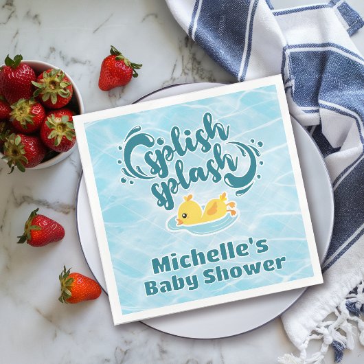 Serviette En Papier Baby shower en caoutchouc Ducky Splash