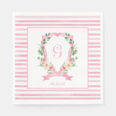 Serviette En Papier Baby shower en crête rose (Devant)