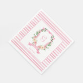 Serviette En Papier Baby shower en crête rose (Coin)