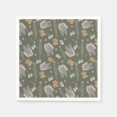 Serviette En Papier Baby shower en cuir marron neutre pour le genre (Devant)