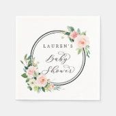Serviette En Papier Baby shower en fleurs rose pâle (Devant)