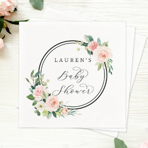 Serviette En Papier Baby shower en fleurs rose pâle