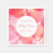 Serviette En Papier Baby shower en fleurs roses (Devant)