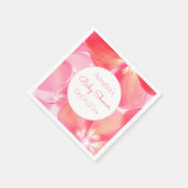 Serviette En Papier Baby shower en fleurs roses (Coin)