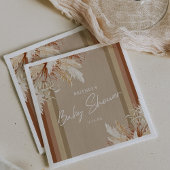 Serviette En Papier Baby shower en laiton Rustique Boho Pampas