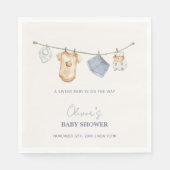 Serviette En Papier Baby shower en ligne Boho simple (Devant)