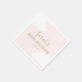 Serviette En Papier Baby shower en nuage rose (Coin)