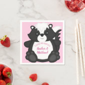 Serviette En Papier Baby shower en peau rose (En situation)