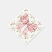 Serviette En Papier Baby shower en ruban rose (Coin)