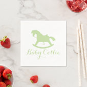 Serviette En Papier Baby shower en silhouette Cheval à rocher serviett (En situation)