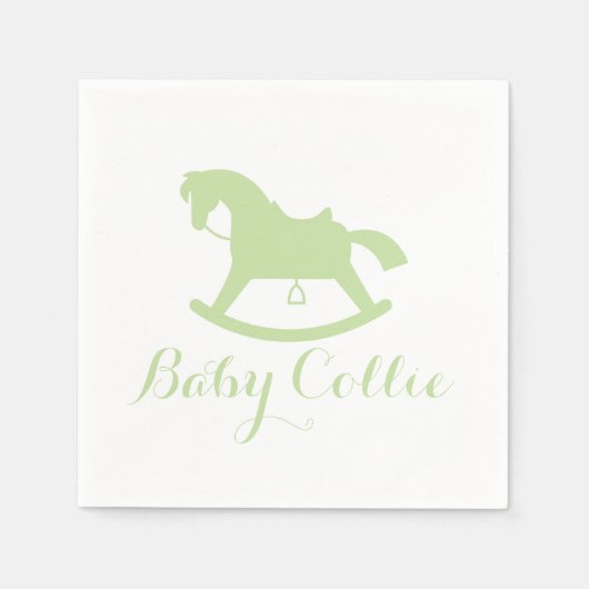 Serviette En Papier Baby shower en silhouette Cheval à rocher serviett (Devant)