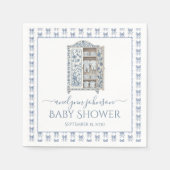 Serviette En Papier Baby shower en toile bleue (Devant)