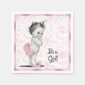 Serviette En Papier Baby shower en toile rose (Devant)