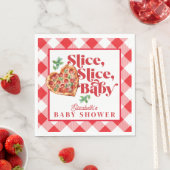 Serviette En Papier Baby shower en tranche blanche rouge moderne (En situation)