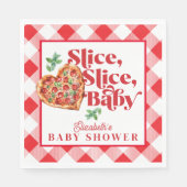 Serviette En Papier Baby shower en tranche blanche rouge moderne (Devant)