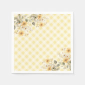 Serviette En Papier Baby shower en vichy jaune (Devant)