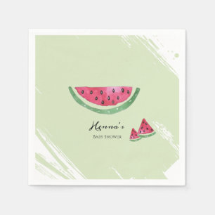 Serviette En Papier Baby Shower Été Pastèque Verte