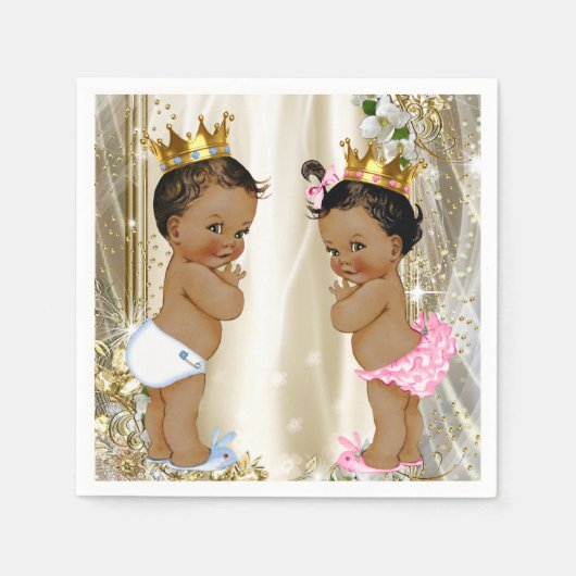 Serviette En Papier Baby shower Ethnic Prince Princess (Devant)