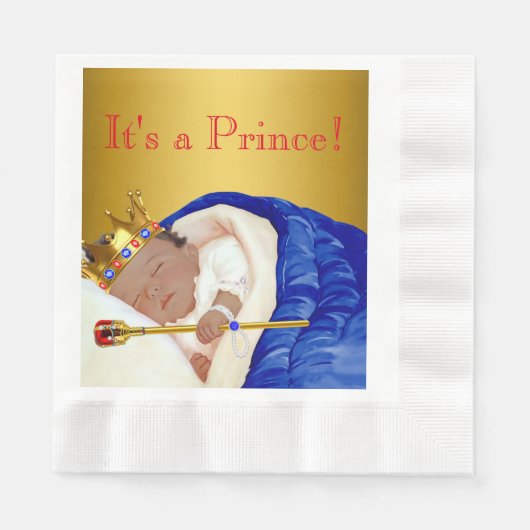 Serviette En Papier Baby shower Ethnic Royal Prince (Devant)