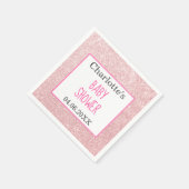 Serviette En Papier Baby shower étincelant de Parties scintillant Rose (Coin)