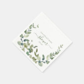 Serviette En Papier Baby shower Eucalyptus aquarelle (Coin)